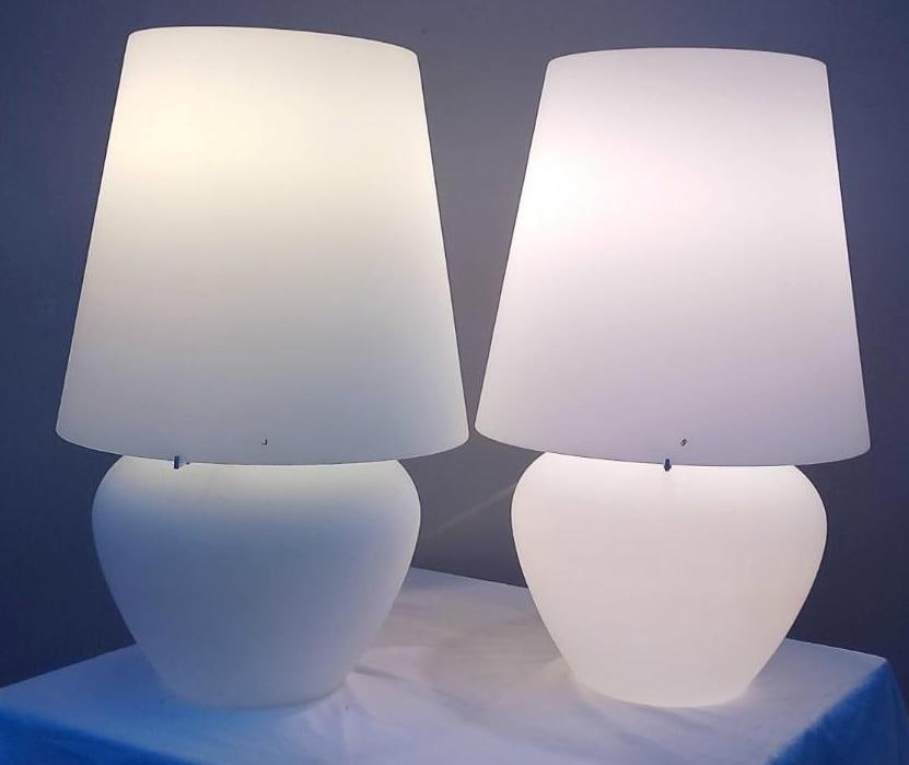 Pair of Italian Glass "Nexos" Table Lamps Attributed to Vistosi (1 of 8)