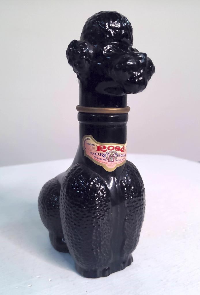 Black Ceramic Poodle-Form "Rosé Gori Gori" Wine Bottle (1 of 6)