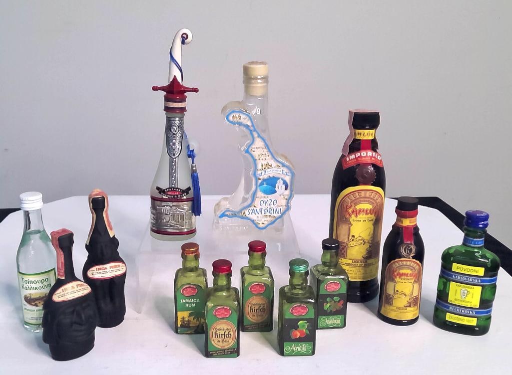 Thirteen Vintage International Spirits and Souvenir Bottles (1 of 13)