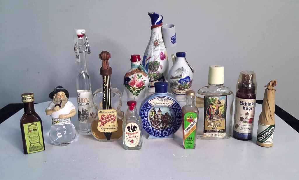 Collection of Vintage German and Austrian Souvenir Spirits Bottles (1 of 12)