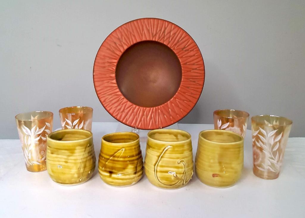 Group of Studio Pottery and Decorative Glass Tablewares (1 of 9)