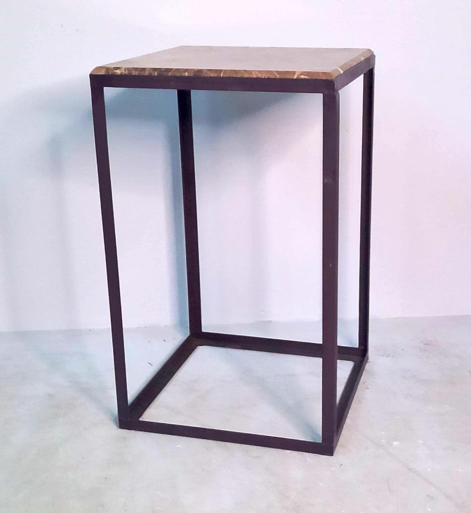 Contemporary Marble-Top Iron Accent Table (1 of 4)