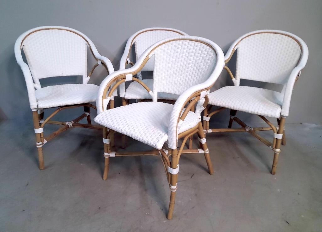 Set of Four Serena and Lily Riviera Rattan Armchairs (1 of 4)