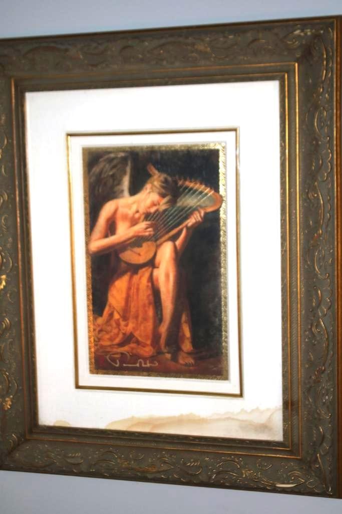 Tomaz Rut (Polish, b. 1961 -): Fidica, 2009, Embellished. Bio: Celebrated Polish-American classical realist painter known for his large-scale, illusionistic works inspired by the Renaissance and Baroque, blending historical techniq