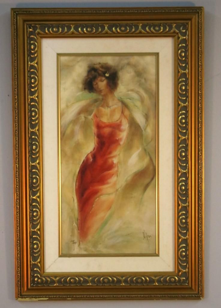 Peter Nixon (South African, b. 1956-): Danse Joyeaux III, Embellished. Female form. Bio: Peter Nixon was born in Lytham St. Annes in the county of Lancashire, England in 1956. As a child, Peter was always artistic. He began drawing when he