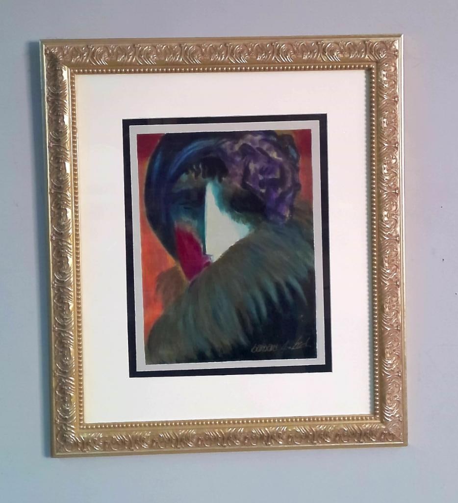 Barbara A. Wood (American, 1926–2023): Heba, 1998, Depicting an abstracted female figure in profile, rendered in deep teal, purple, red and orange tones. 332/350 Color serigraph on wove paper Signed in gold-colored ink lower right and numb
