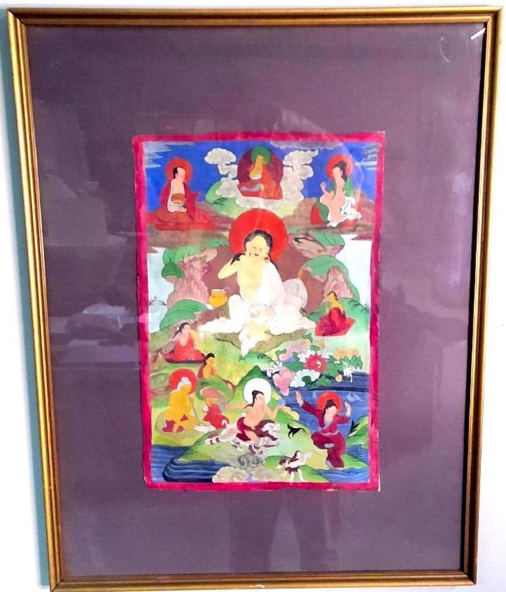 Tibetan Buddhist Thangka Painting on Paper (1 of 11)
