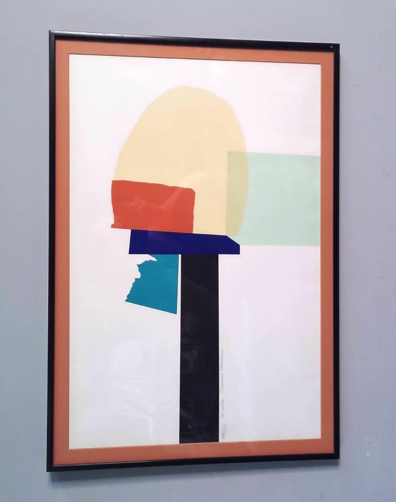 Dennis Hawkins ( British, 1925-2001): La Cuña, 1975, Color collagraph on paper, signed and titled in pencil, numbered 48/150, with blindstamp in the lower margin. Accompanied by a certificate of authenticity from Original Print Collector