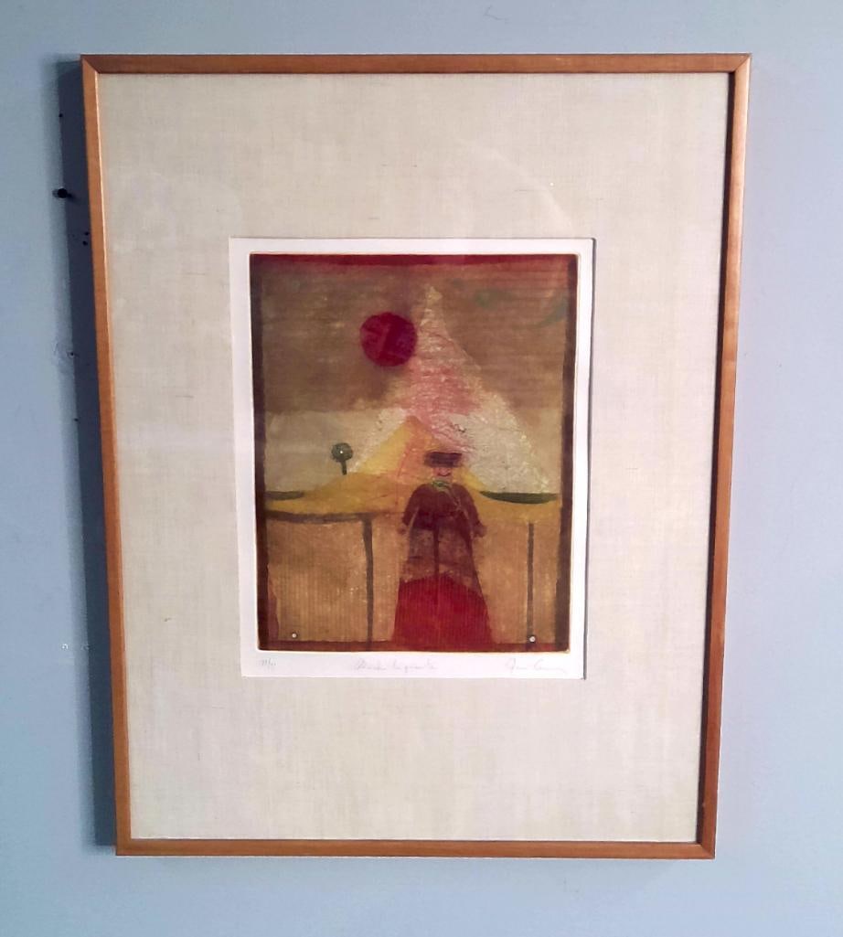 René Carcan (Belgian, 1925–1993): Mieke la Géante, 1982, Original color etching and aquatint on Arches paper. Pencil numbered 71/99 lower left, titled lower center, and signed René Carcan lower right. Printed by Atelier Leblanc in M