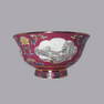 CHINESE BOWL RUBY GROUND LANDSCAPE FAMILLE QIANLONG