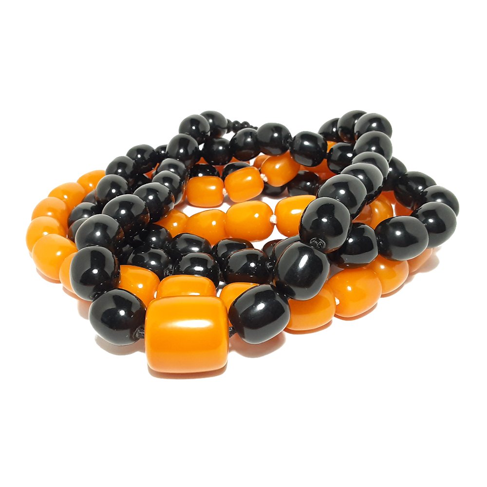 THREE LARGE NECKLACES BUTTERSCOTCH AMBER RESIN (1 of 2)