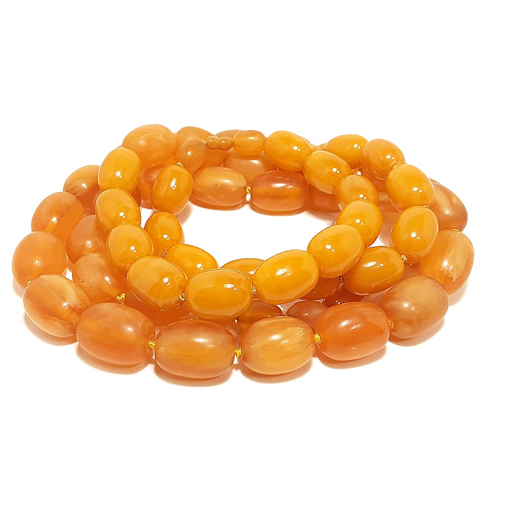 2 STUNNING NECKLACE BUTTERSCOTCH AMBER RESIN BEADS (1 of 2)