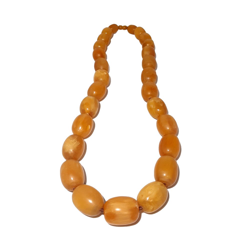 STUNNING NECKLACE BUTTERSCOTCH AMBER RESIN BEADS (1 of 4)