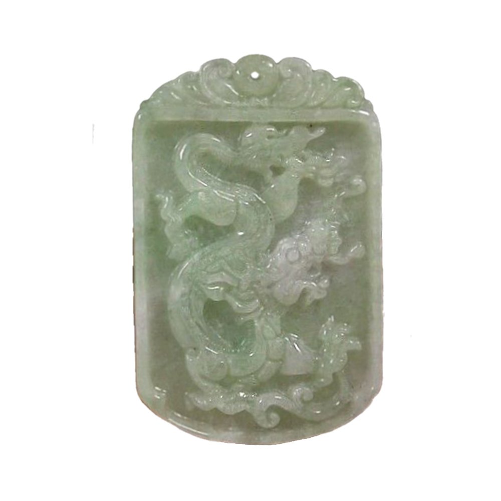BEAUTIFUL  CARVED NATURAL JADEITE DRAGON PENDANT (1 of 4)