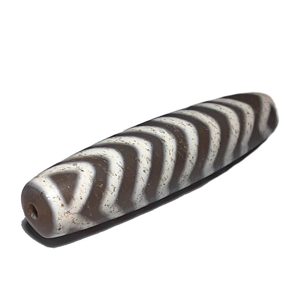 SUPERB OLD LARGE AGATE DZI BEAD WATER WAVE PATTERN (1 of 3)