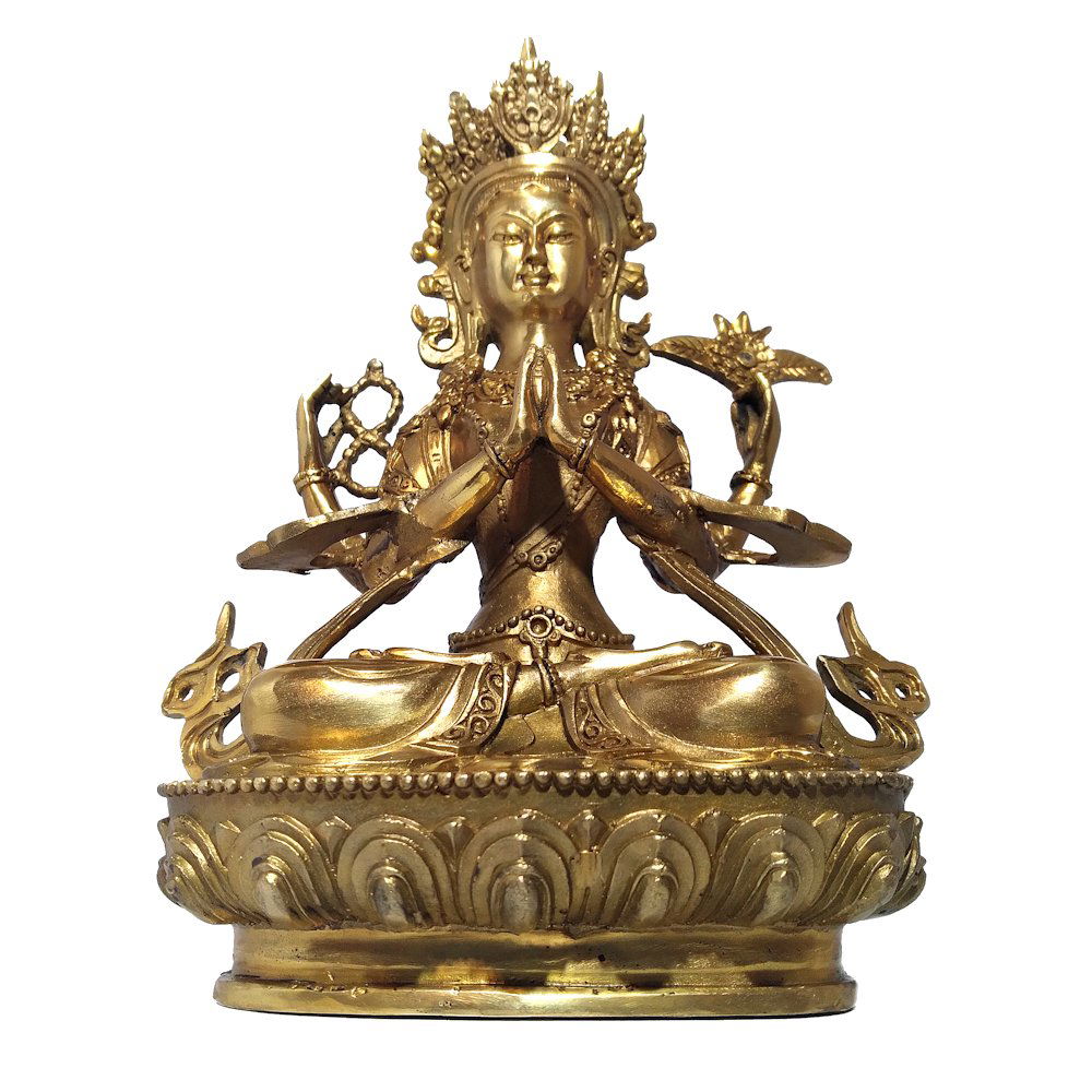 BUDDHIST BRONZE STATUE BODHISATTVA 4 ARMED TARA (1 of 6)