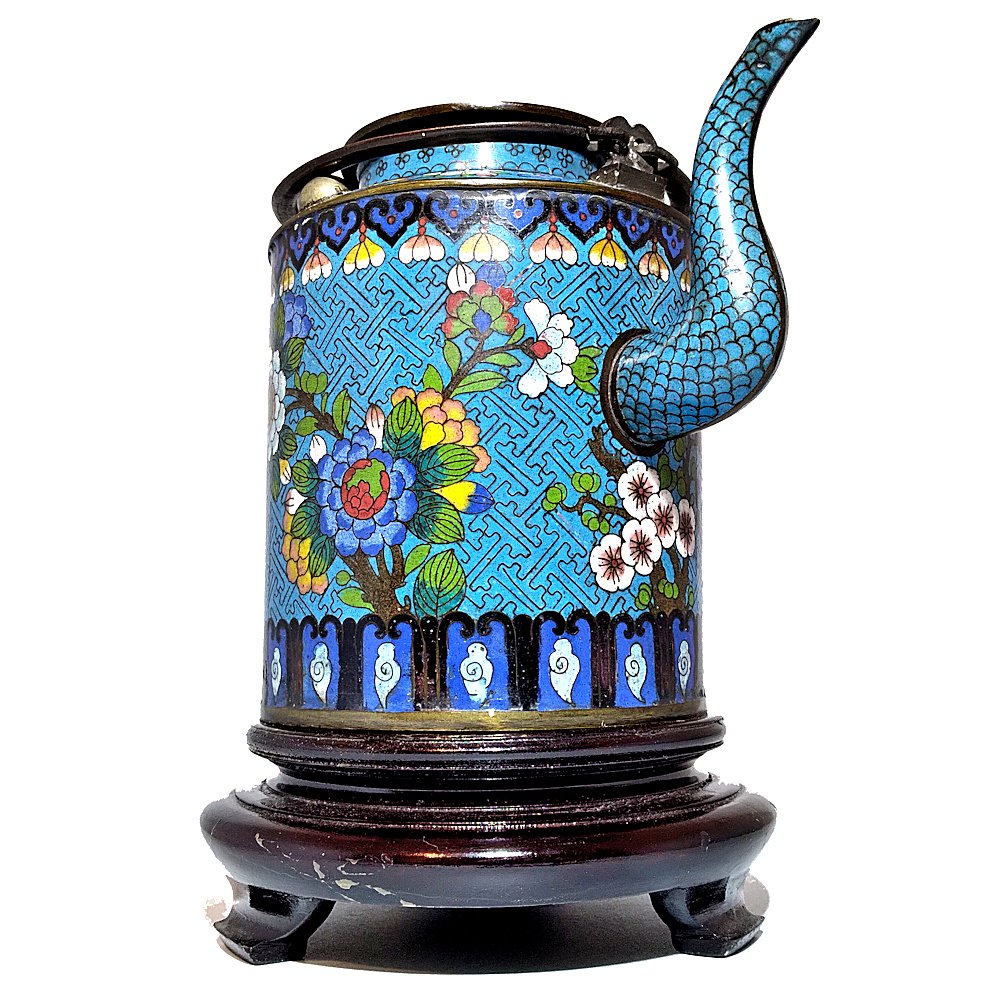 EXQUISITE CHINESE CLOISONNE TEAPOT 19TH C QING (1 of 10)