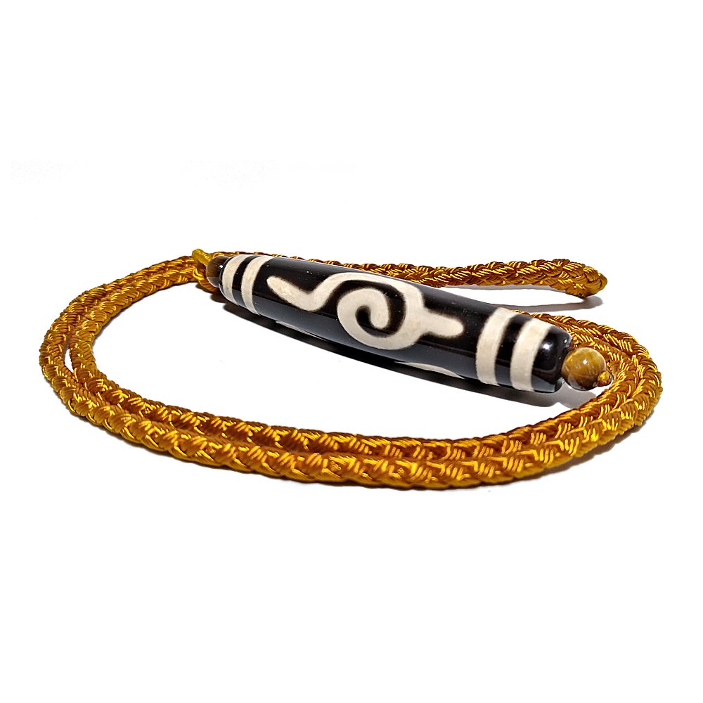 RARE TIBETAN AGATE DZI BEAD RUYI SYMBOL 4 EYE 68MM (1 of 4)