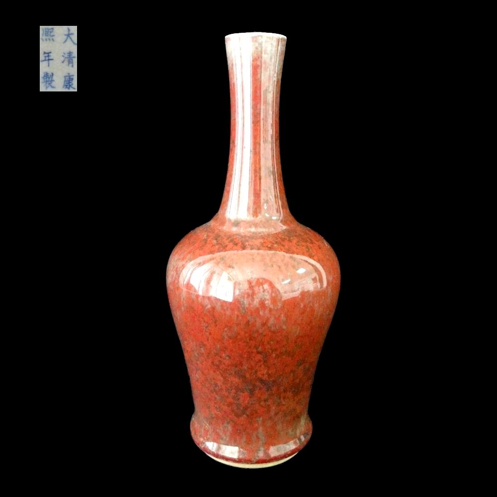 A SUPERB KANGXI PEACH-BLOOM YAOLINGZUN VASE QING (1 of 7)