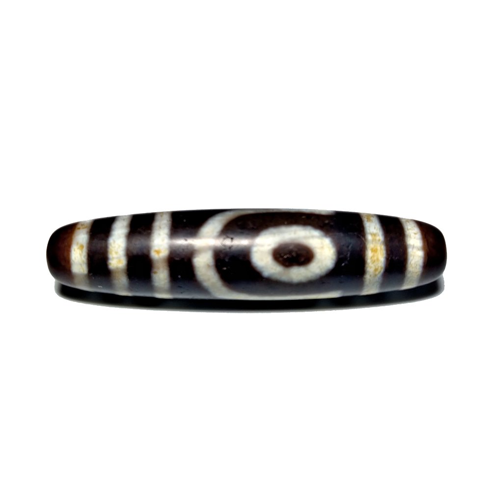 SUPERB LARGE TIBETAN AGATE DZI BEAD 2 EYES AND STRIPES (1 of 4)