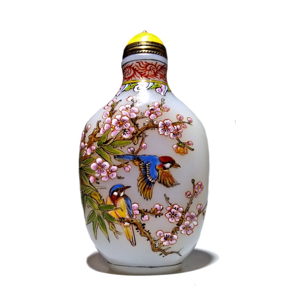 EXQUISITE SNUFF BOTTLE ENEAMEL ON GLASS QIANLONG (1 of 5)