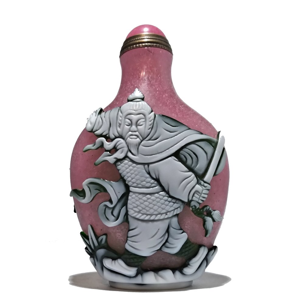 OUTSTANDING CHINESE PEKING GLASS SNUFF BOTTLE GENERALS (1 of 6)