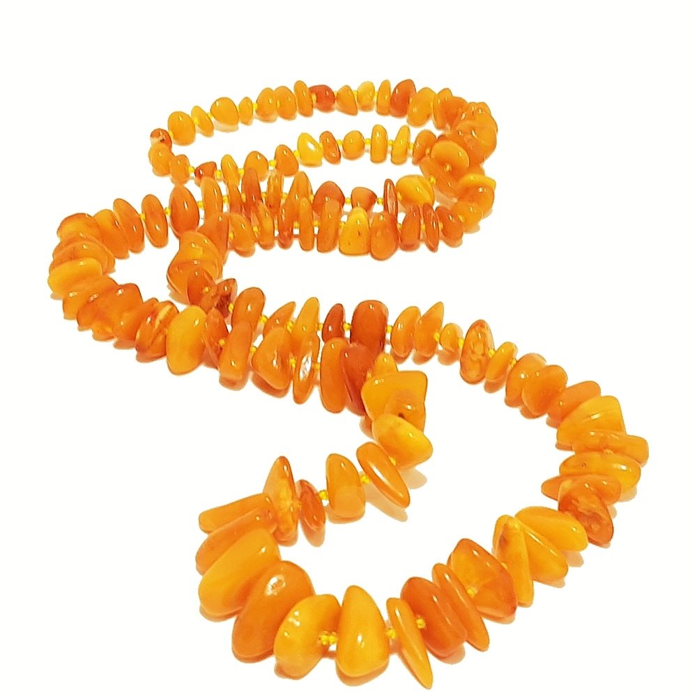 ANTIQUE BALTIC AMBER BUTTERSCOTCH NECKLACE 74 CM 45 GR (1 of 1)