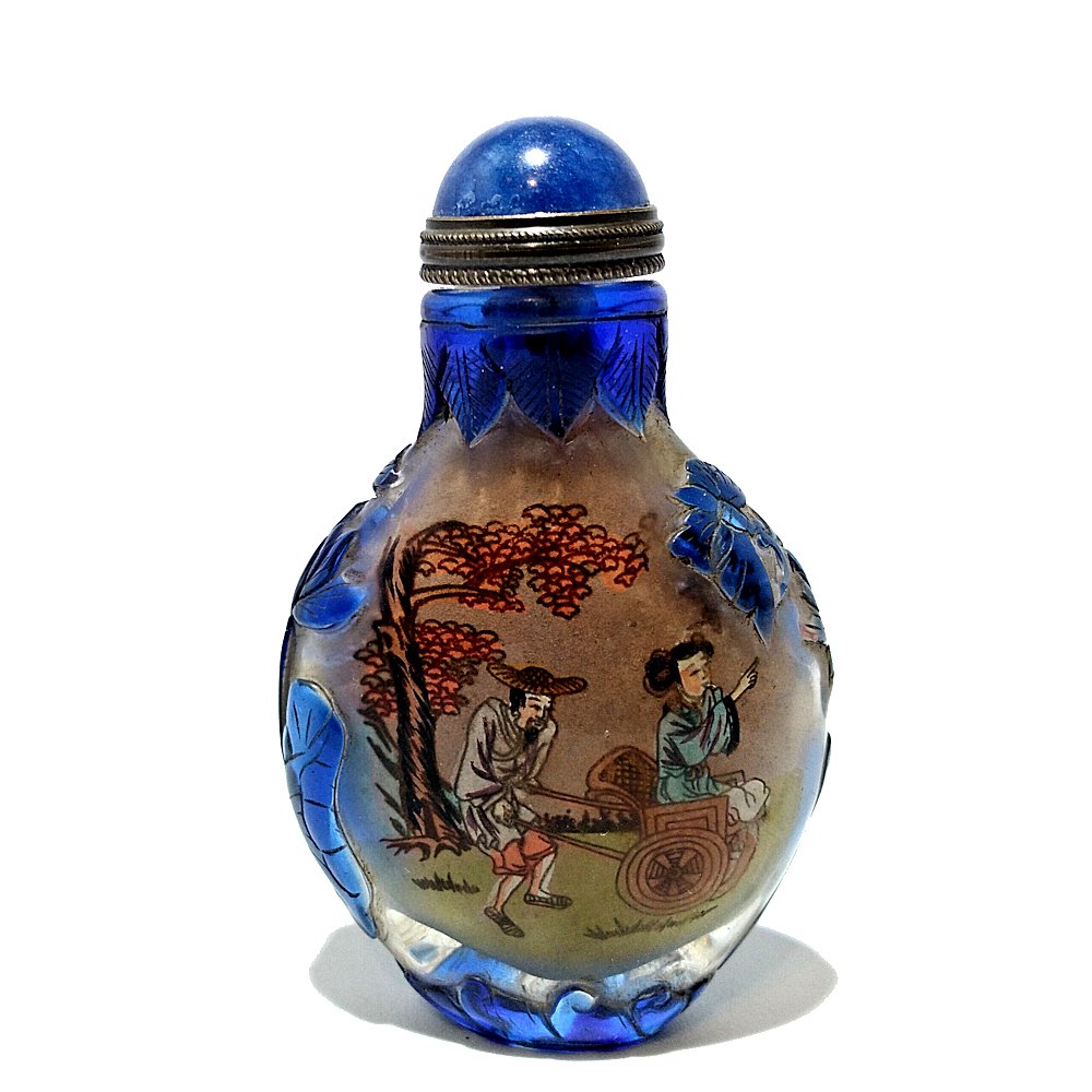 PEKING GLASS OVERLAY PAINTED INSIDE SNUFF BOTTLE (1 of 7)