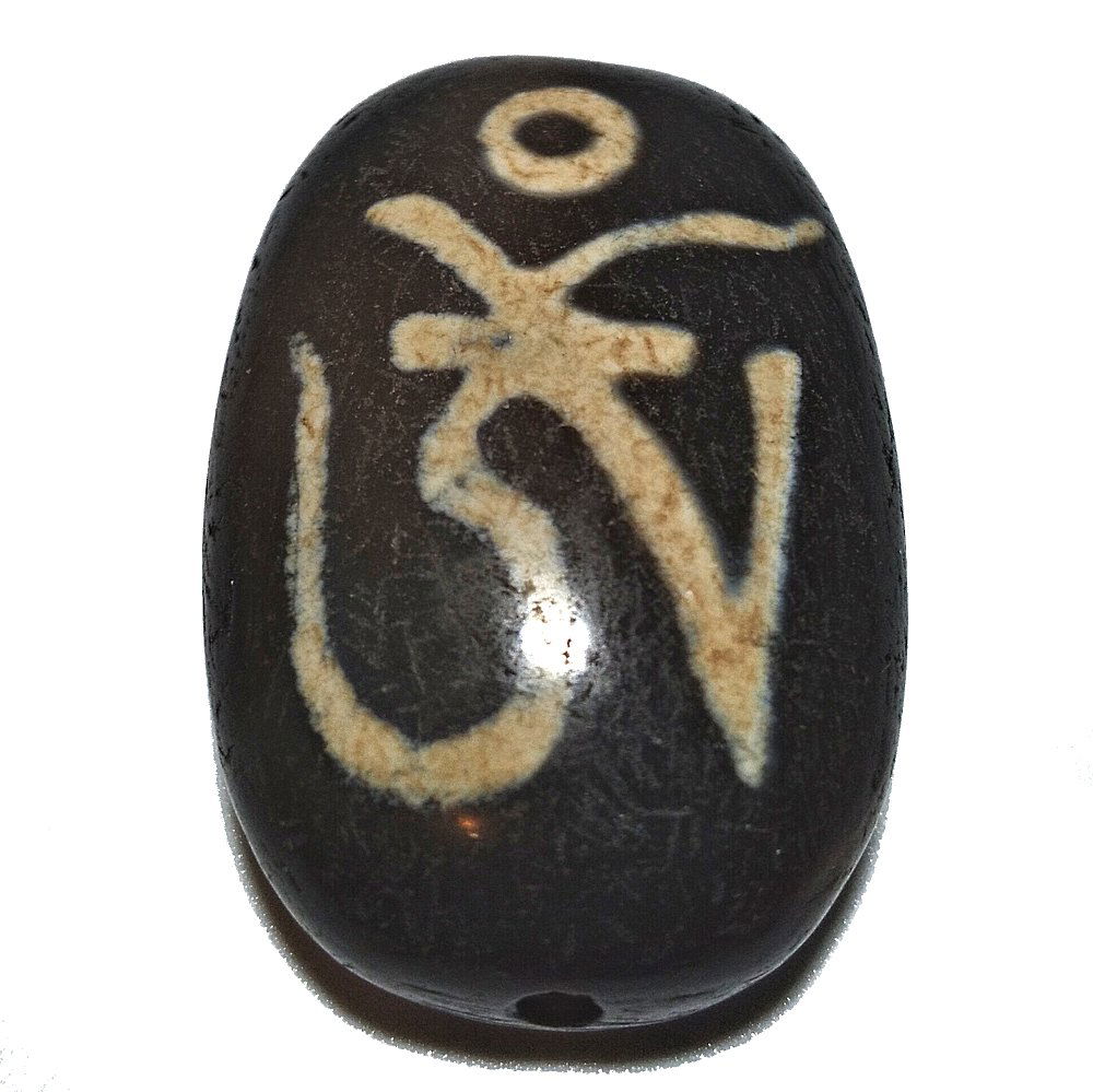 RARE SINO TIBETAN AGATE DZI BEAD OM SYMBOL (1 of 5)