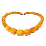 LARGE CHINESE BUTTERSCOTCH AMBER RESIN COMPOSITE BEADS