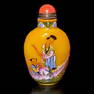 AN ENCHANTING CHINESE ENAMEL SNUFF BOTTLE YELLOW GLASS