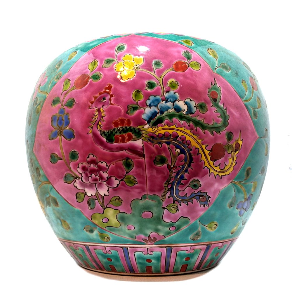 SUPERB CHINESE BOWL BIRD BATH PHOENIX QING MARK (1 of 6)