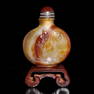 FINE CHINESE  CARVED AGATE SNUFF BOTTLE ELDER