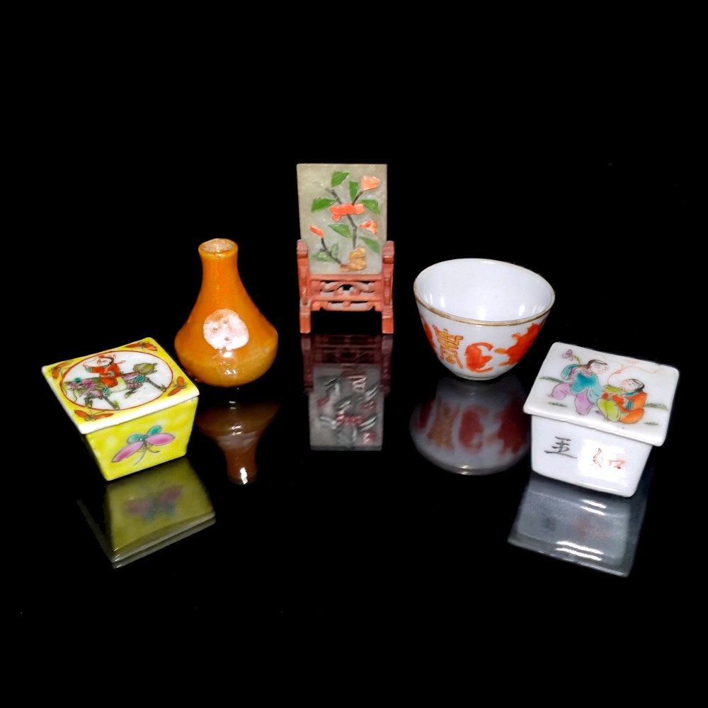 LOT 5 CHINESE ANTIQUE DOLL HOUSE MINIATURES (1 of 6)