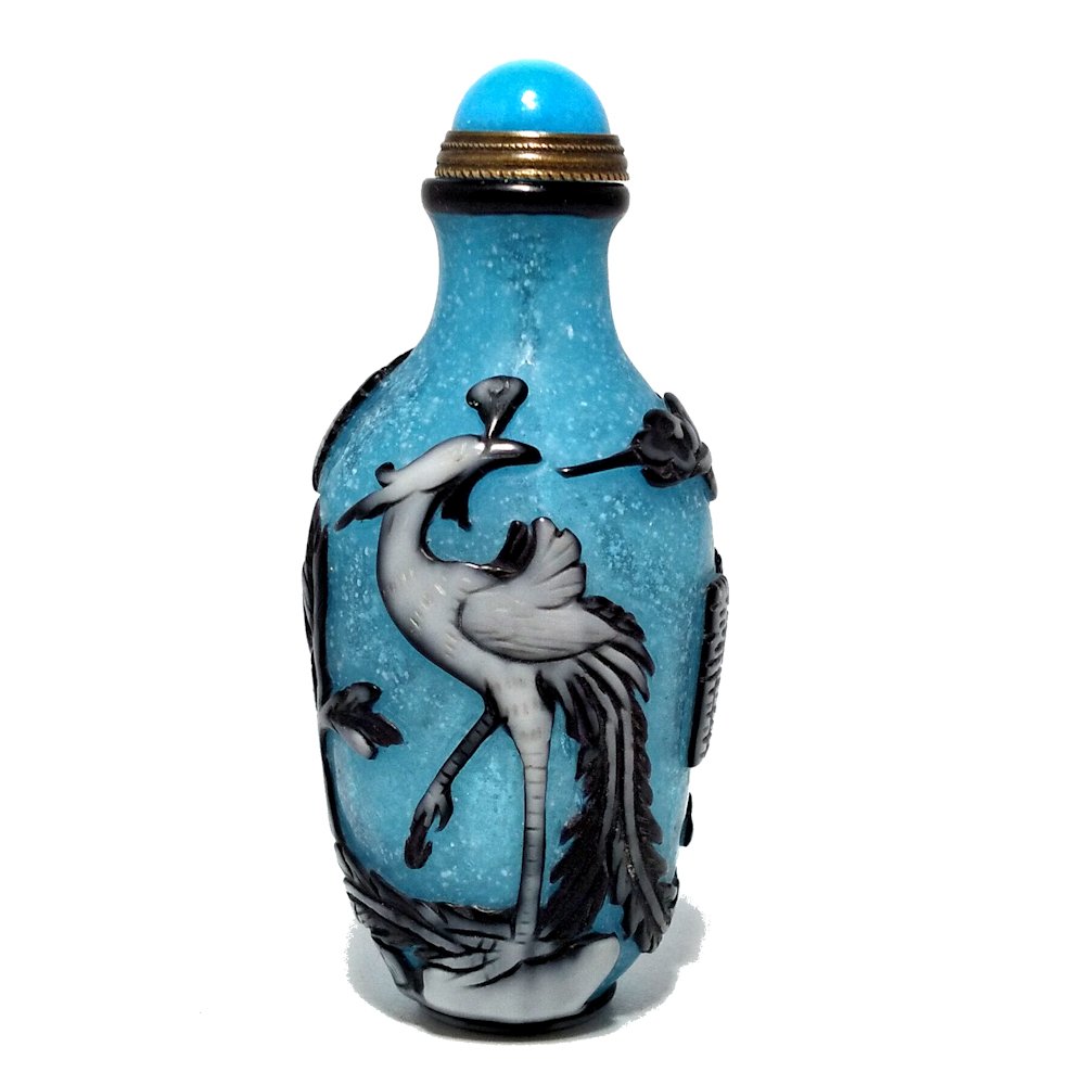 SIGNED PEKING SNUFF BOTTLE PHOENIX PEONY BUTTERFLY (1 of 7)