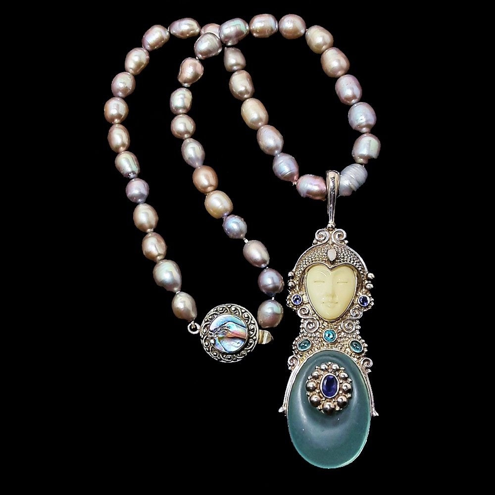 OUTSTANDING SAJEN STERLING PENDANT NECKLACE (1 of 3)