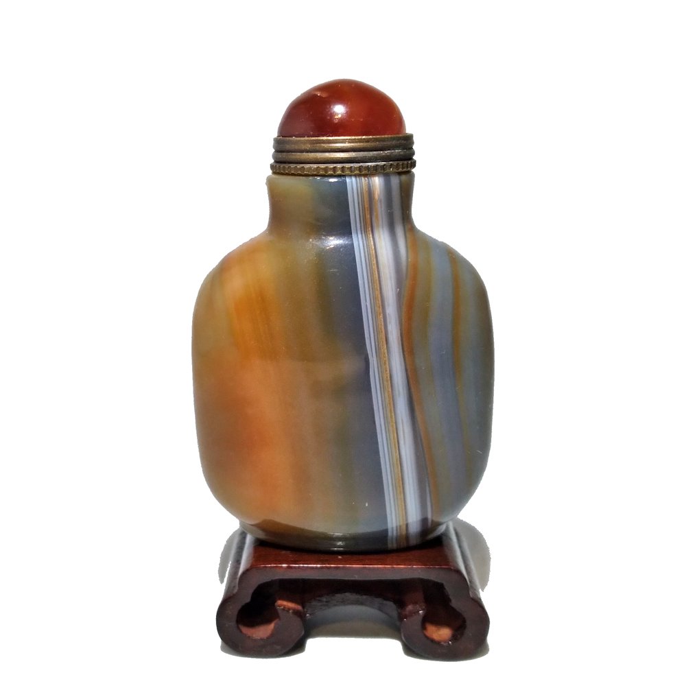 LOVELY BANDED AGATE CHINESE SNUFF BOTTLE (1 of 10)