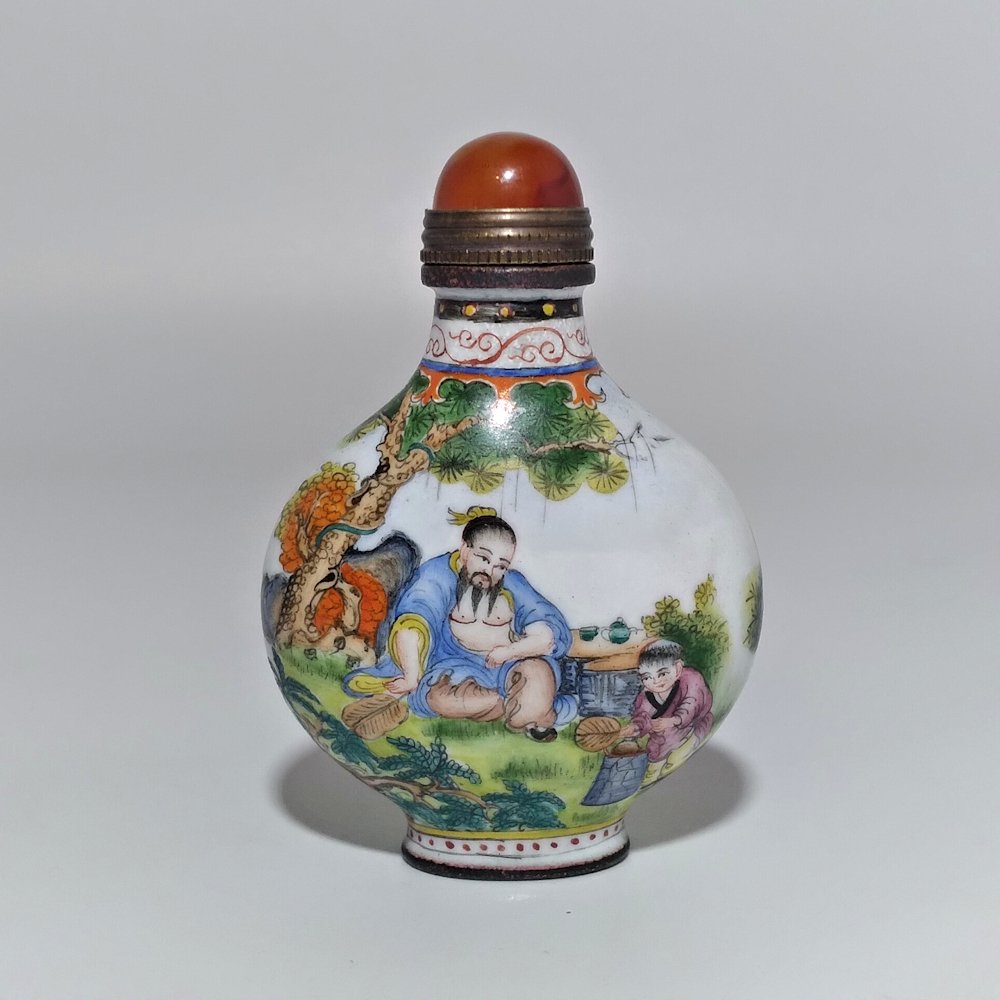 Outstanding Enamel On Copper Snuff Bottle