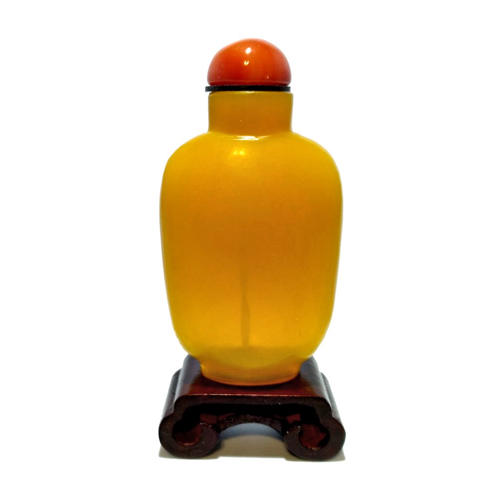 RARE ANTIQUE CHINESE IMPERIAL YELLOW GLASS SNUFF BOTTLE (1 of 10)