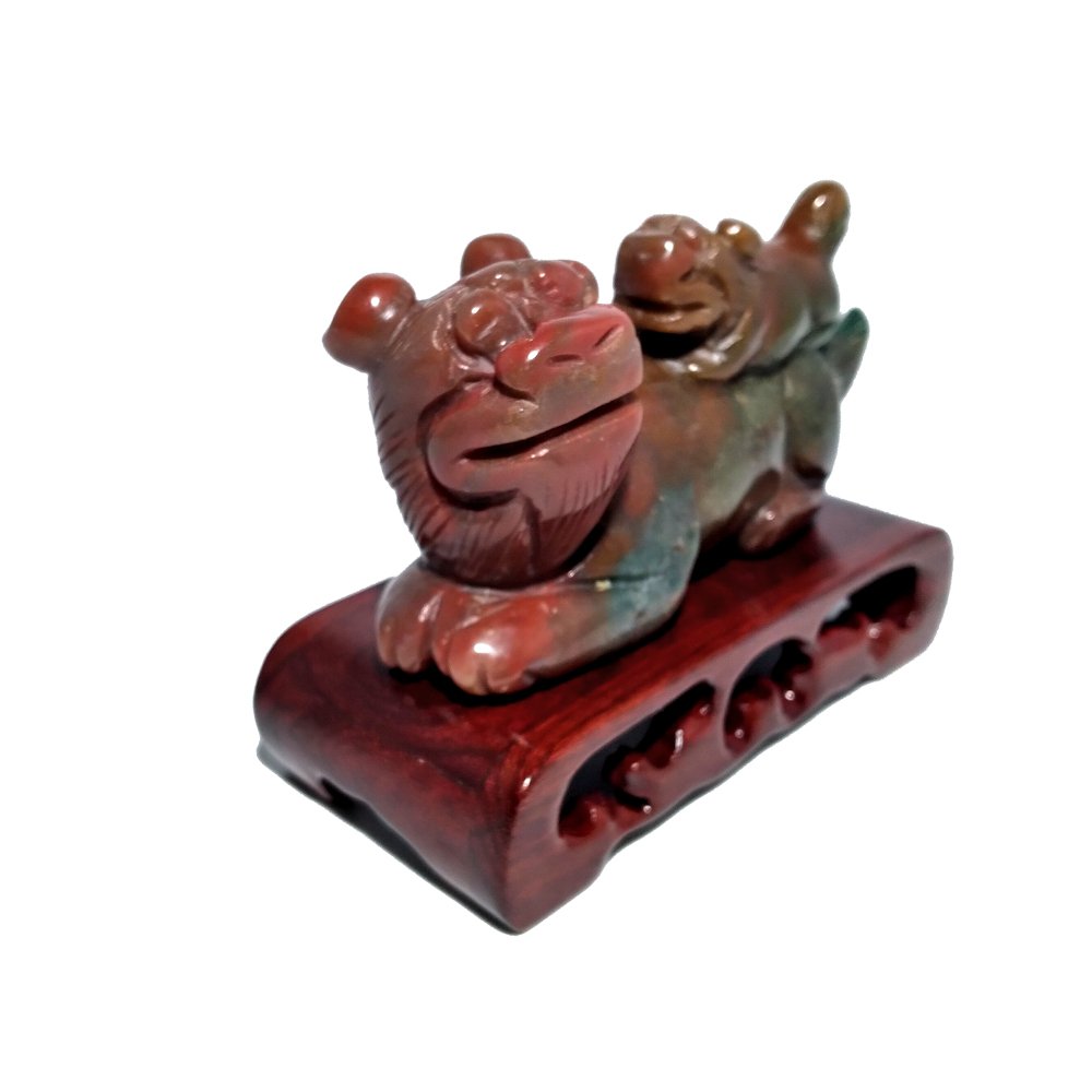 GREAT CHINESE JADE SNUFF BOTTLE 19TH C FOO LION AND CUB (1 of 7)