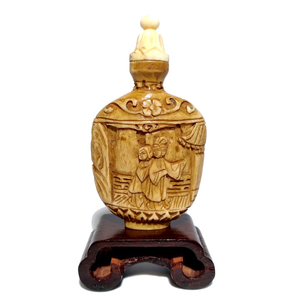 ANTIQUE CHINESE CARVED SNUFF BOTTLE PEOPLE STORIES (1 of 9)