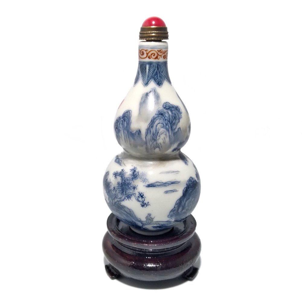 FINE CHINESE SIGNED PORCELAIN SNUFF BOTTLE LANDSCAPE (1 of 8)