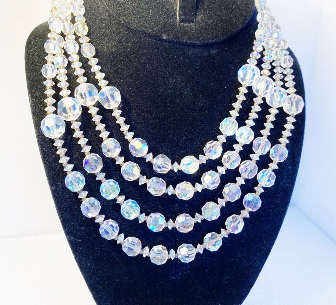 A STUNNING VENDOME MULTI STRAND CRYSTAL BIB 50S VINTAGE (1 of 4)