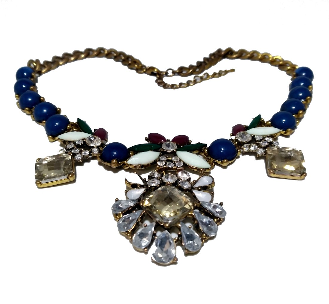 A STUNNING COSTUME JEWELRY RHINESTONE BIB NECKLACE (1 of 3)