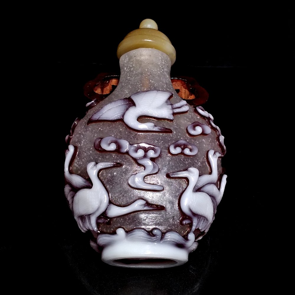 ANTIQUE CHINESE PEKING GLASS SNUFF BOTTLE 18/19TH C (1 of 9)