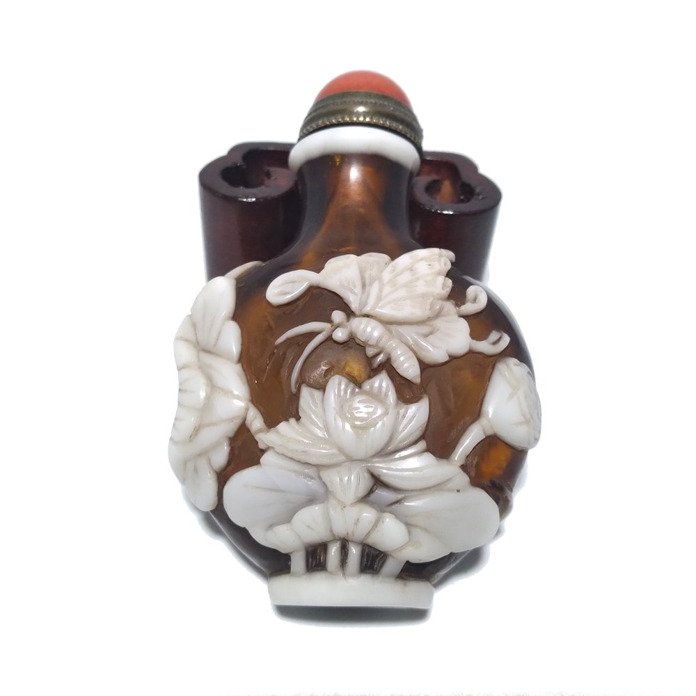 STUNNING SIGNED CHINESE  SNUFF BOTTLE RARE COLORS (1 of 9)