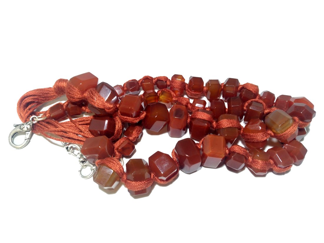 STUNNING LARGE CARNELIAN AGATE TASSLE NECKLACE (1 of 5)