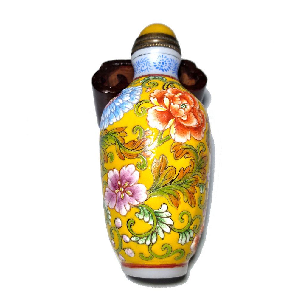 FINE CHINESE ENAMEL GLASS SNUFF BOTTLE KOI FISH (1 of 7)