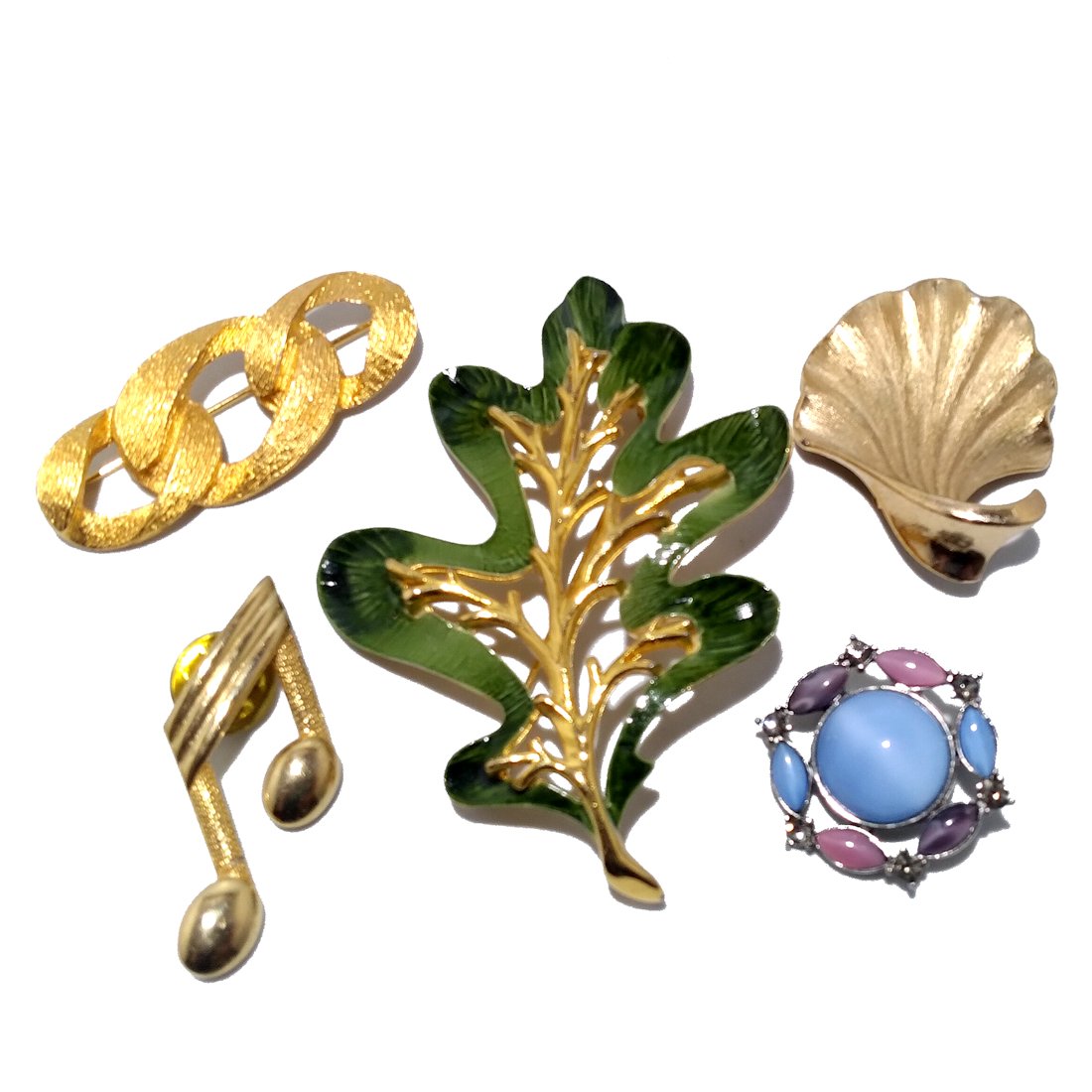 LOT VINTAGE SIGNED COSTUME JEWELRY BROOCHES TRIFARI, NAPIER CLAIBORNE (1 of 3)