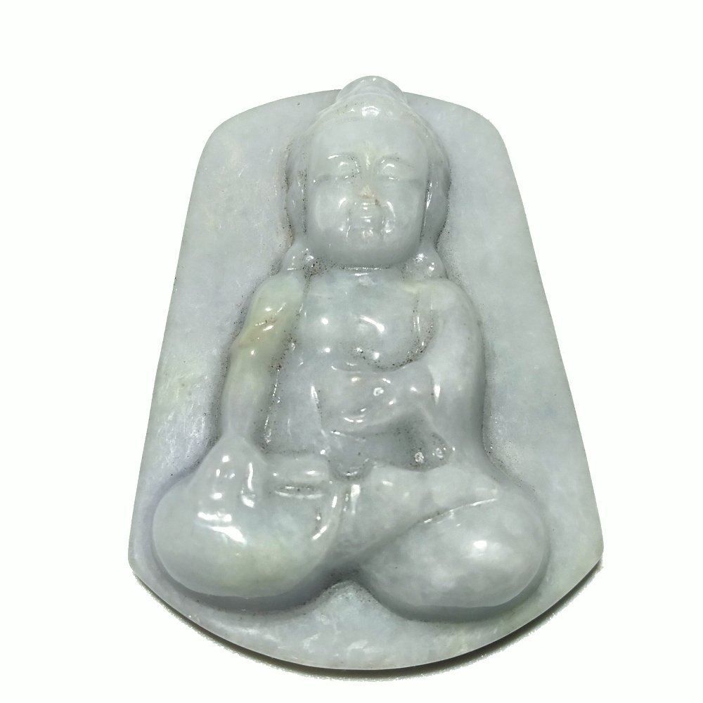 A STUNNING NATURAL JADEITE PENDANT MEDICINE BUDDHA (1 of 4)